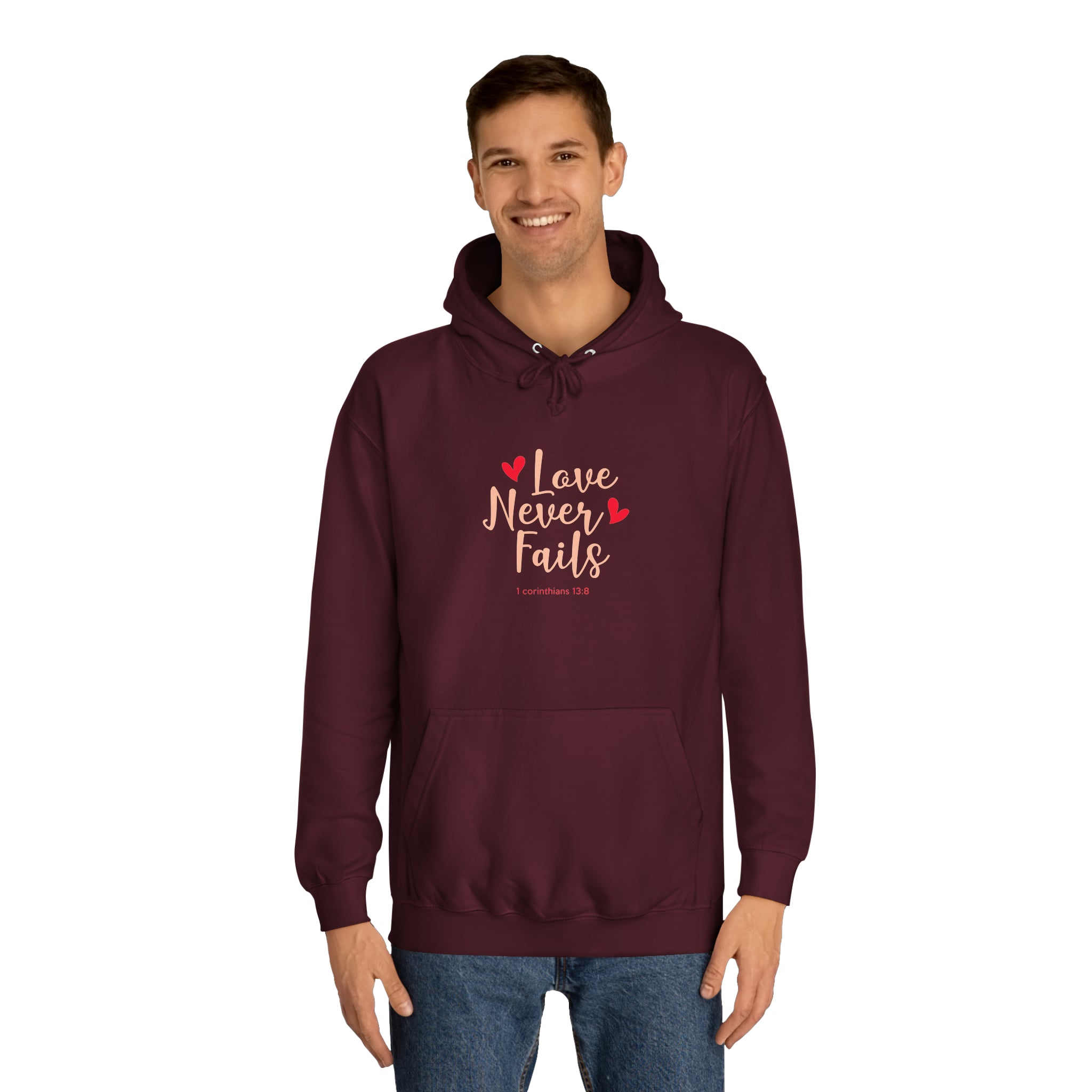L’amour n’échoue jamais Sweat à capuche unisexe 