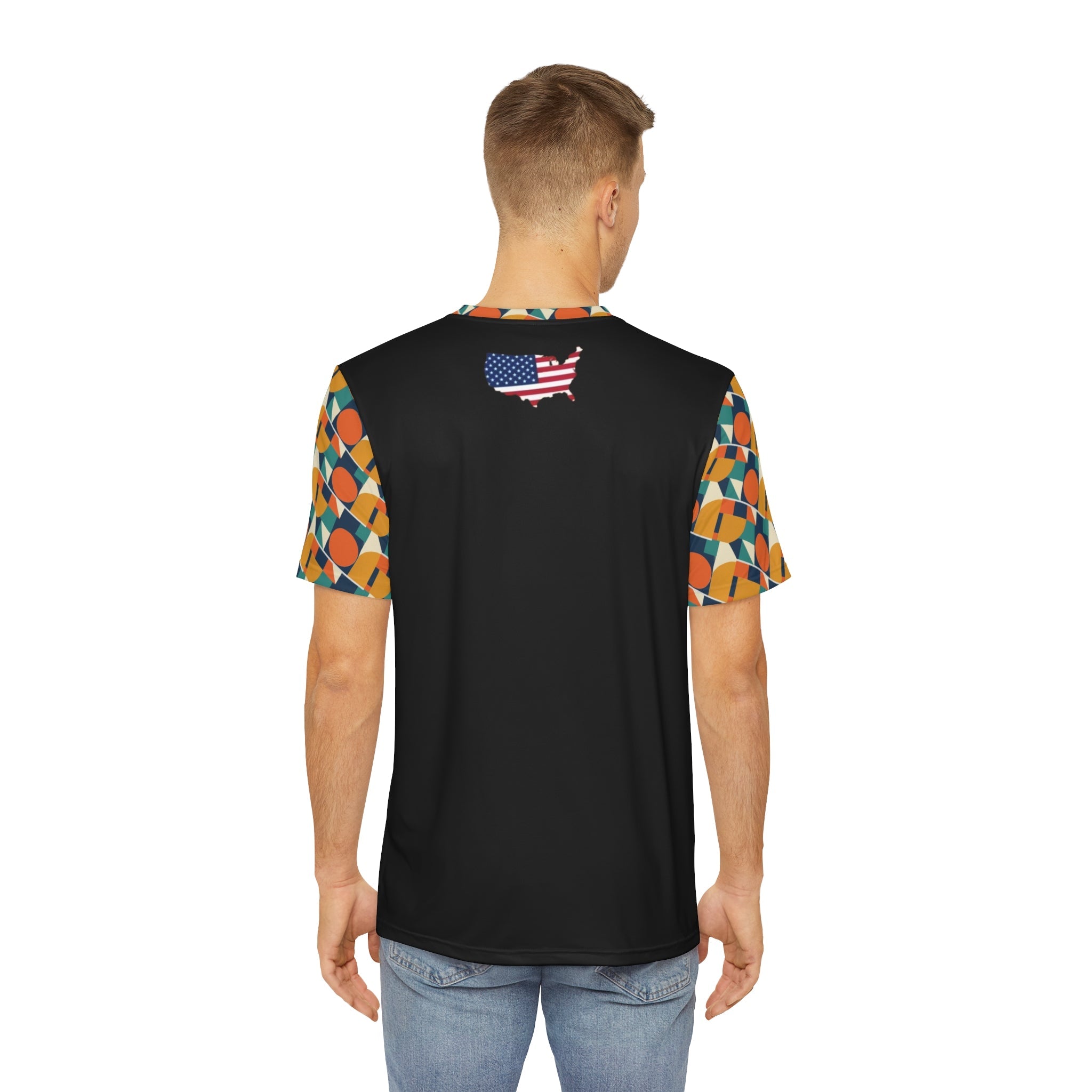 Patriotic Men's Tee, Colorful Graphic Shirt, Unique All-Over Print Top, Casual Wear, Perfect for July 4th, Summer BBQs, and Festivals Printify