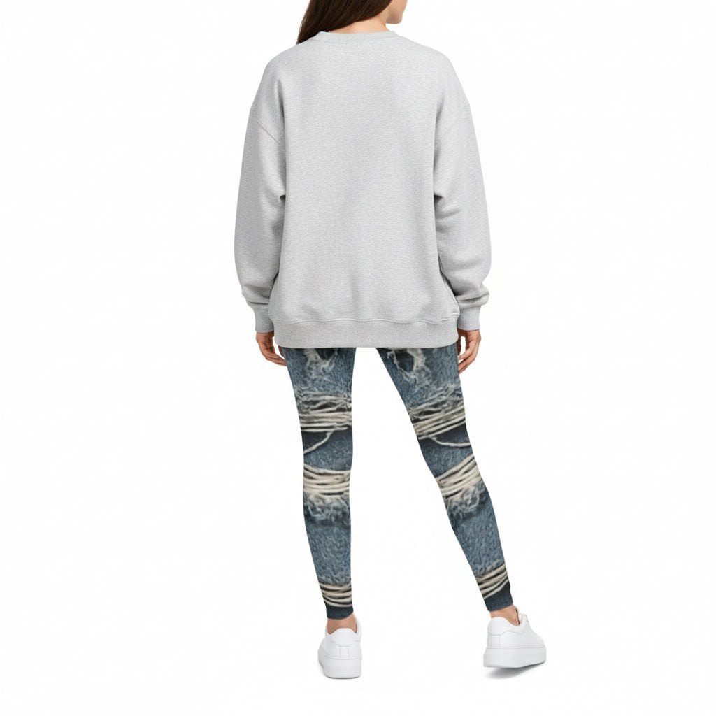Trendy Distressed Denim Leggings for Women, Casual Outfits, Everyday Wear, Athleisure Style, Gifts for Fashion Lovers Printify