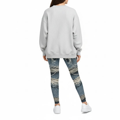 Trendy Distressed Denim Leggings for Women, Casual Outfits, Everyday Wear, Athleisure Style, Gifts for Fashion Lovers Printify