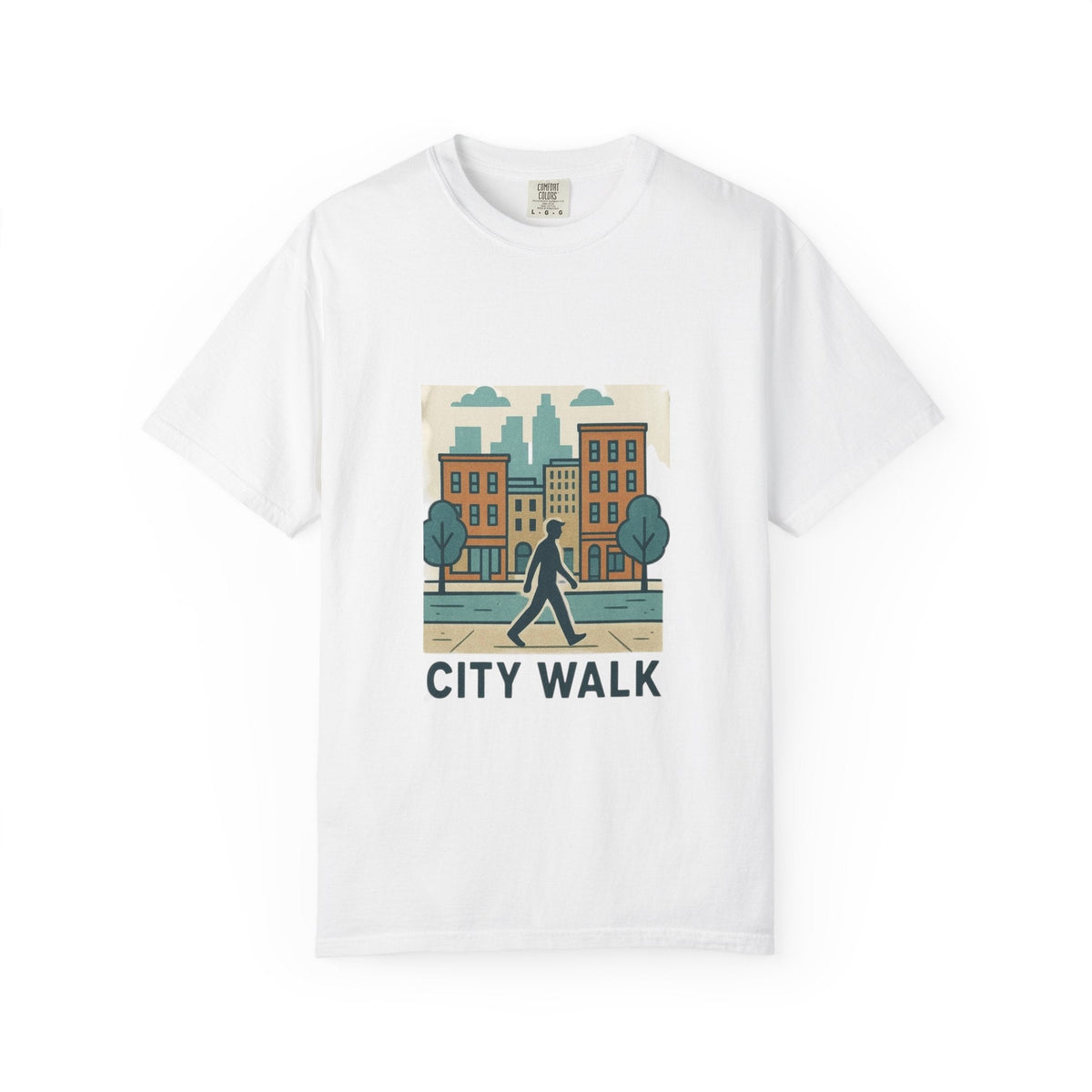 City Walk Unisex Garment-Dyed T-shirt, Urban Streetwear, Casual Fashion, Gift for City Lovers, Travel Enthusiast Apparel Printify