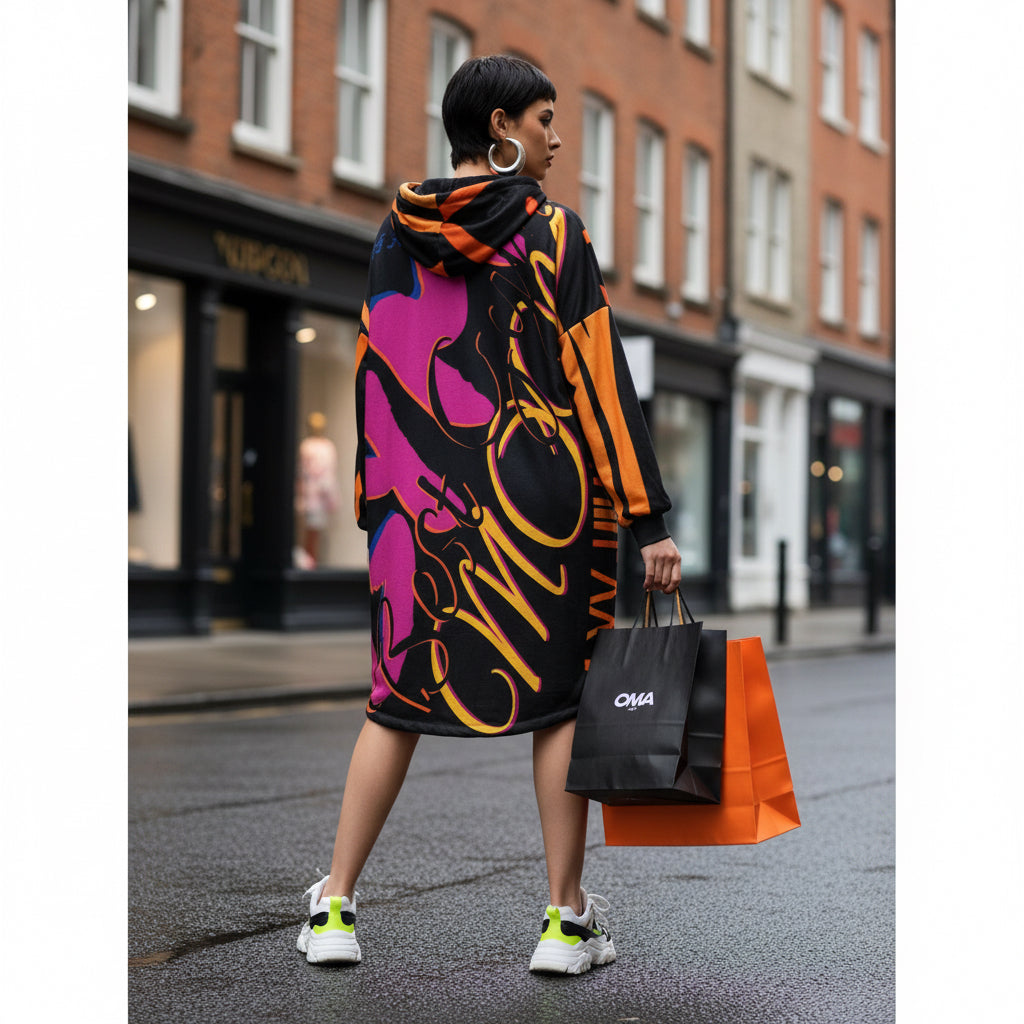 Bold Graphic Unisex Hooded Blanket - Perfect for Gym Lovers & Cozy Nights Printify