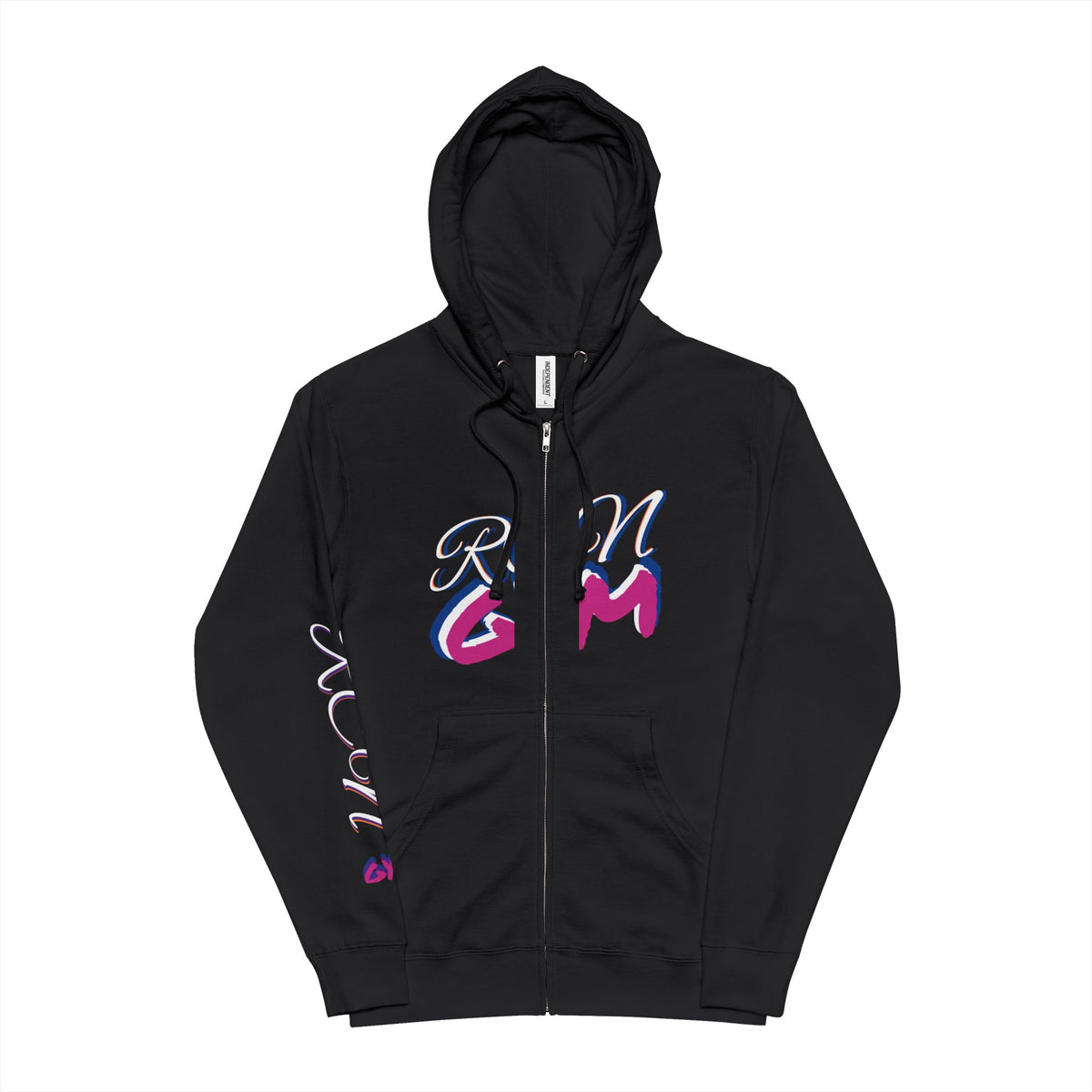 Unisex Fleece Zip Up Hoodie - Vibrant Graphic Design for Casual Comfort