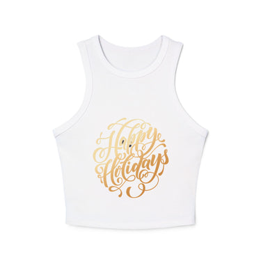 Tank Top Happy Holiday Women's Micro Rib Racer