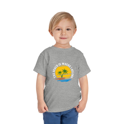 La plage est là où j’appartiens T-shirt pour tout-petits 