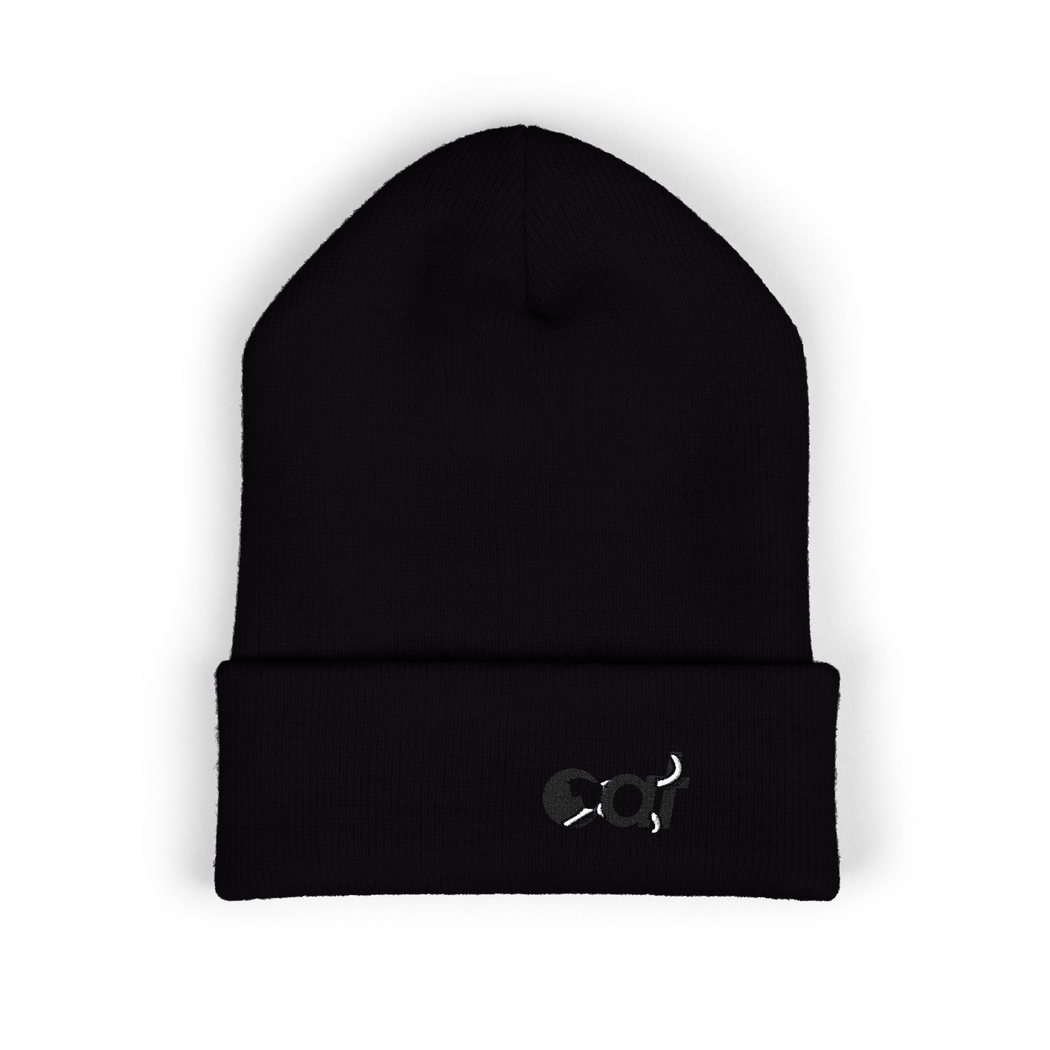 Beanie Hat Cat Design Embroidery