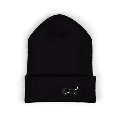 Beanie Hat Cat Design Embroidery