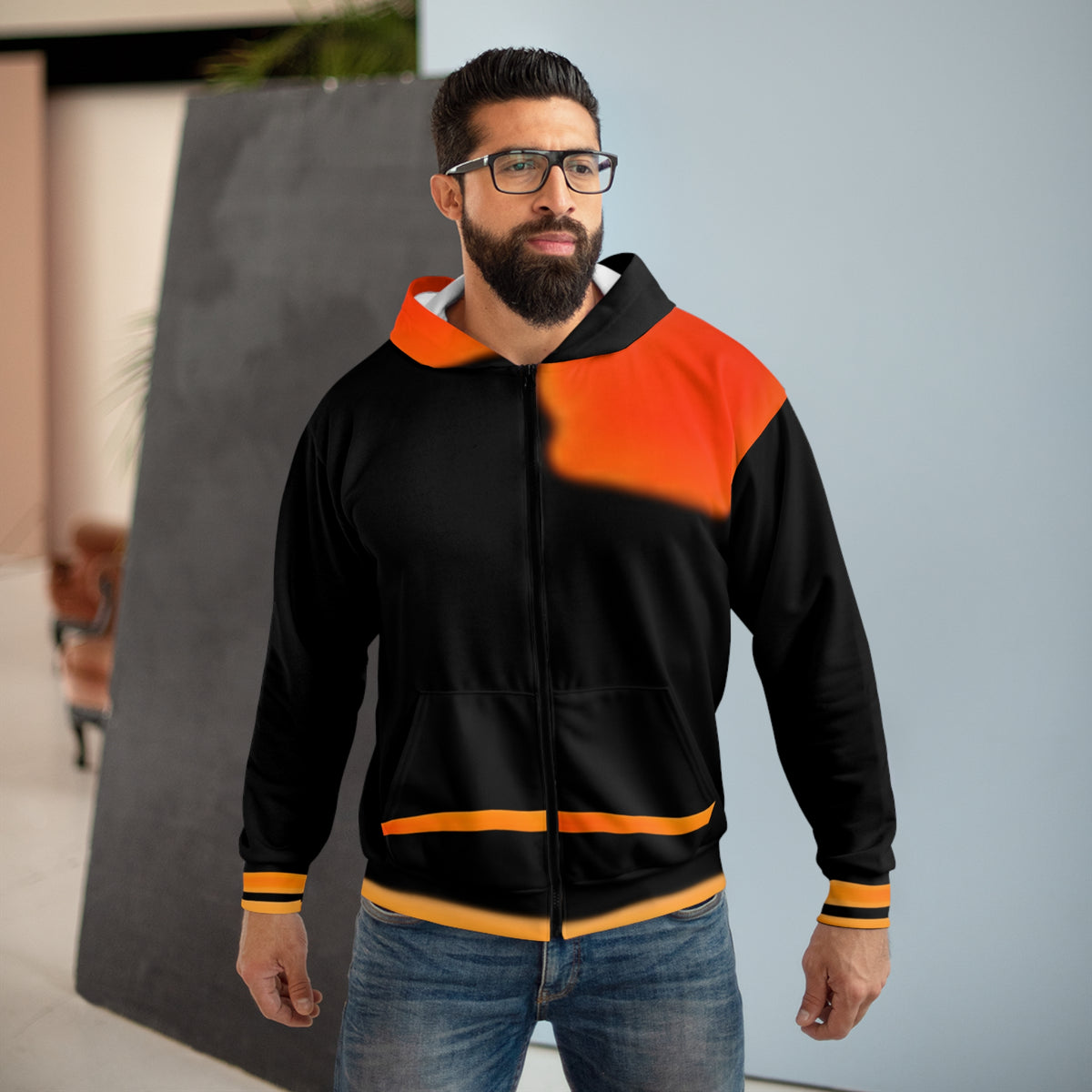 Graphic Unisex Zip Hoodie