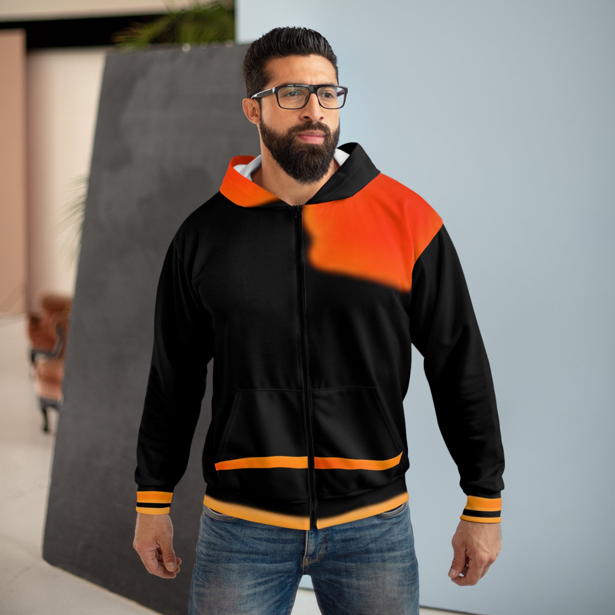 Graphic Unisex Zip Hoodie