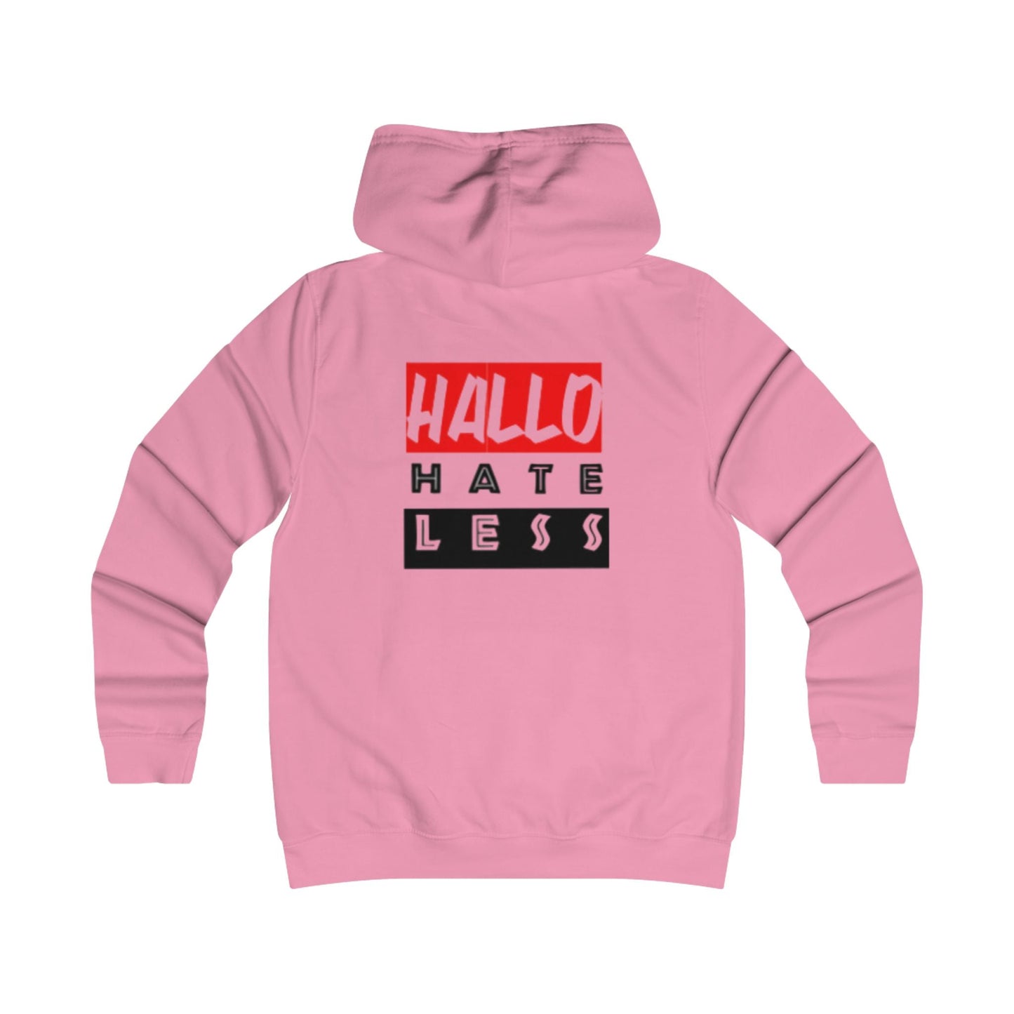Empowering College Hoodie - 'HALLO HATE LESS' Unisex Sweatshirt Printify