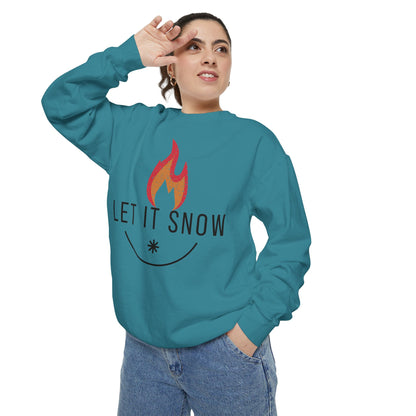 Let It Snow Unisex Garment-Dyed Sweatshirt