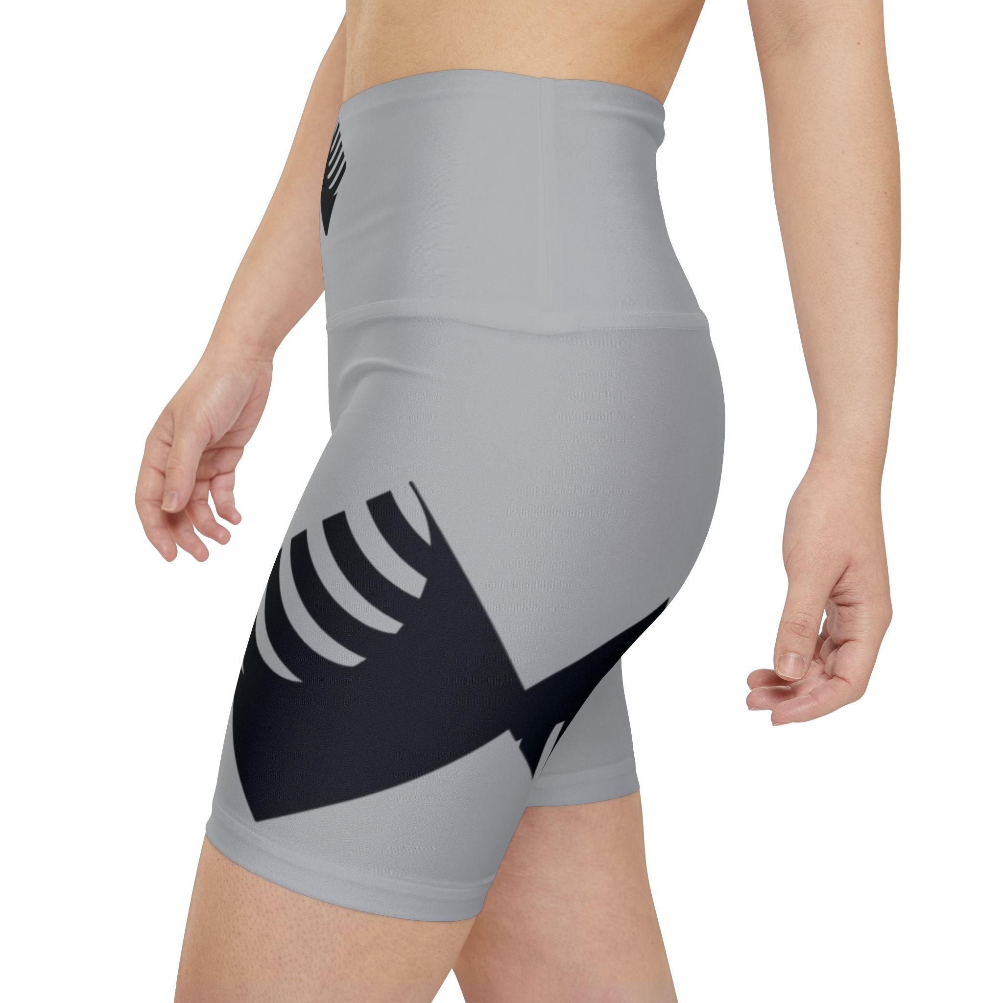 Stylish Women's Workout Shorts for Active Lifestyle - Grey with Black Design