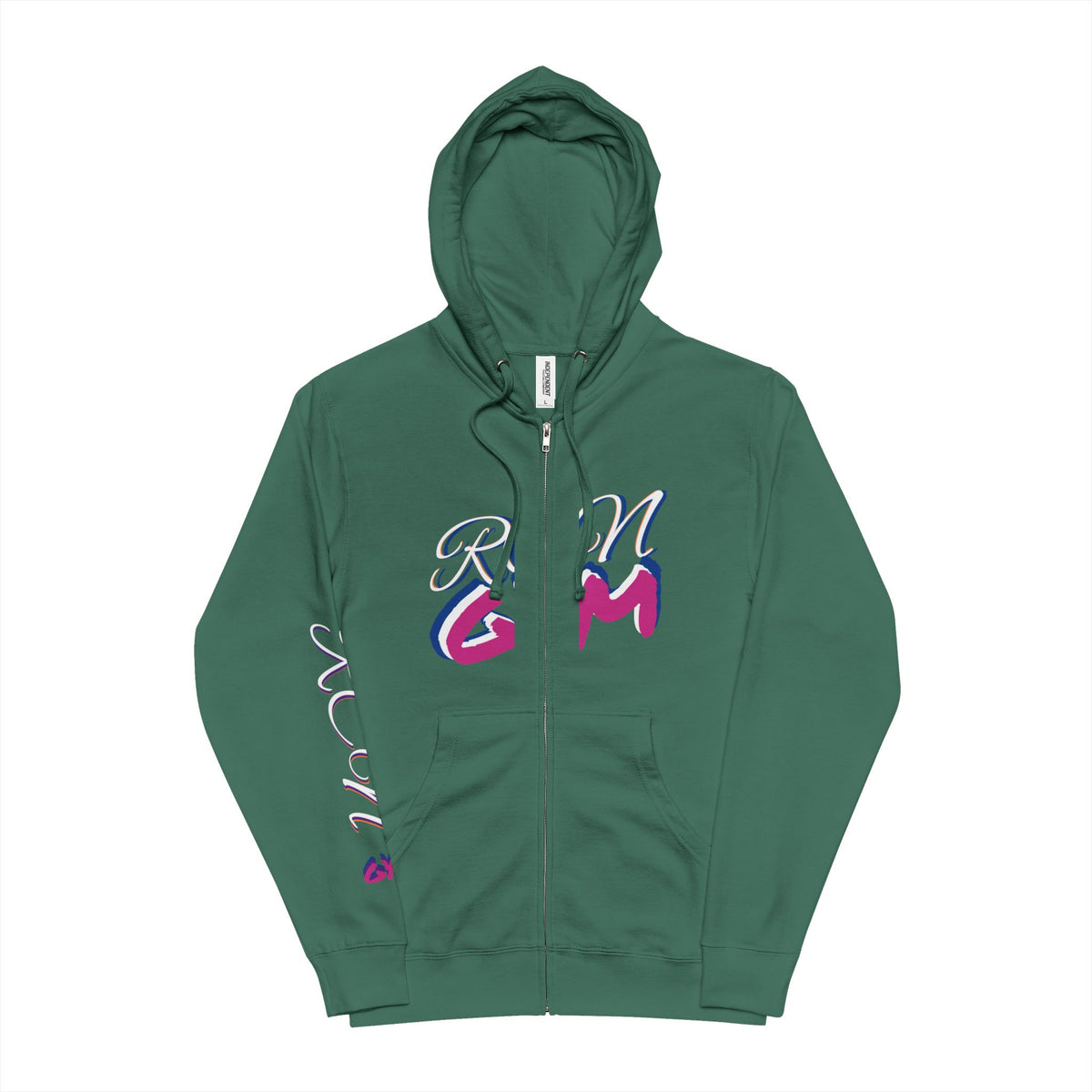 Unisex Fleece Zip Up Hoodie - Vibrant Graphic Design for Casual Comfort