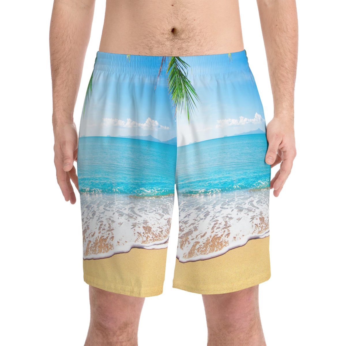 Men's Elastic Beach Shorts (AOP)