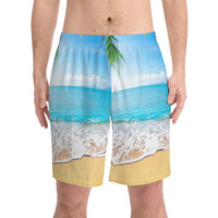 Men's Elastic Beach Shorts (AOP)