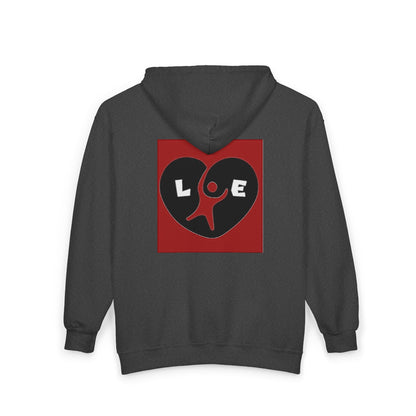 Heart Love Graphic Zip Hoodie, unisex Printify