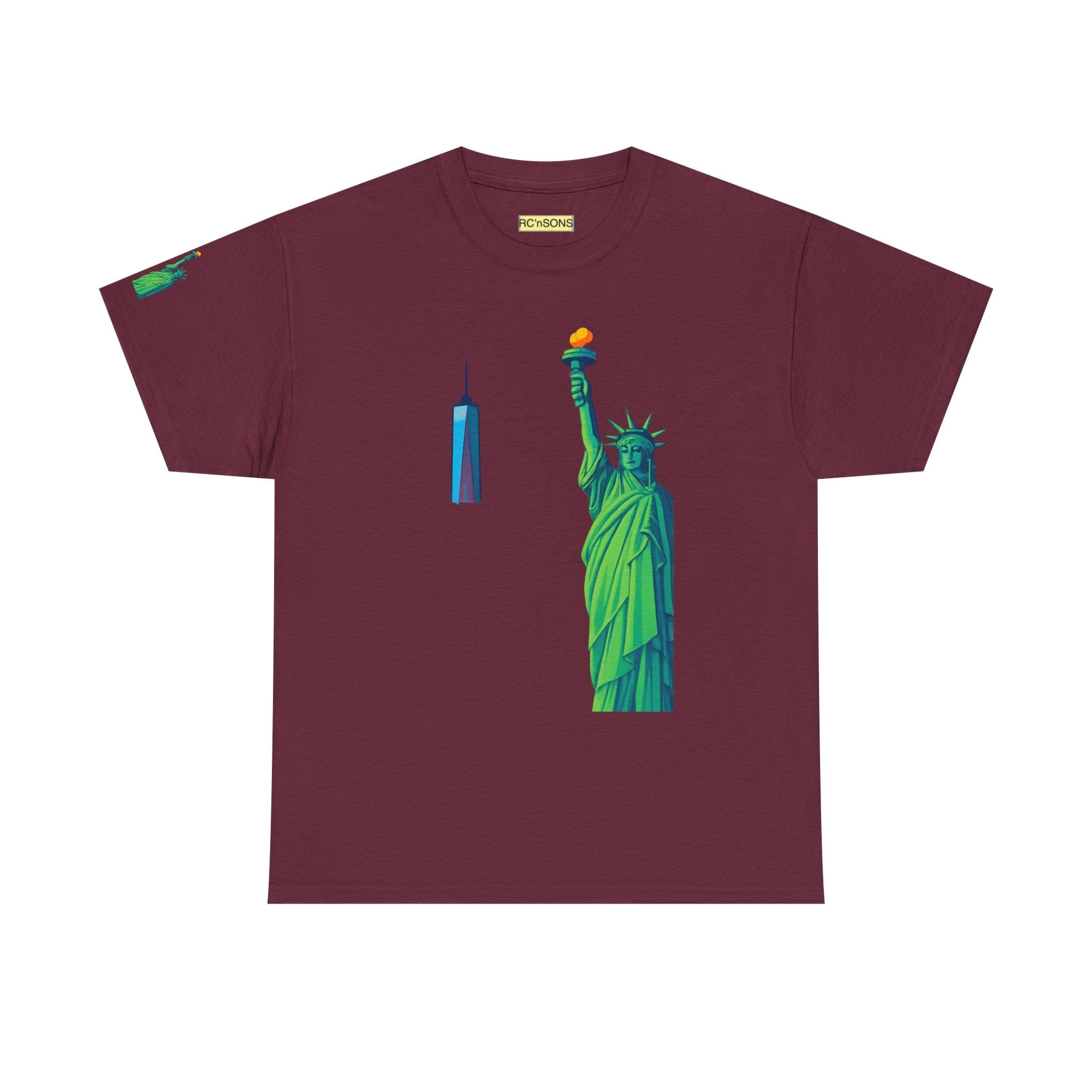 Statue of Liberty Tee, Unisex Heavy Cotton Tee, Graphic T-Shirt, Vintage Style Shirt, Gift for Freedom Lovers, New York Pride Printify