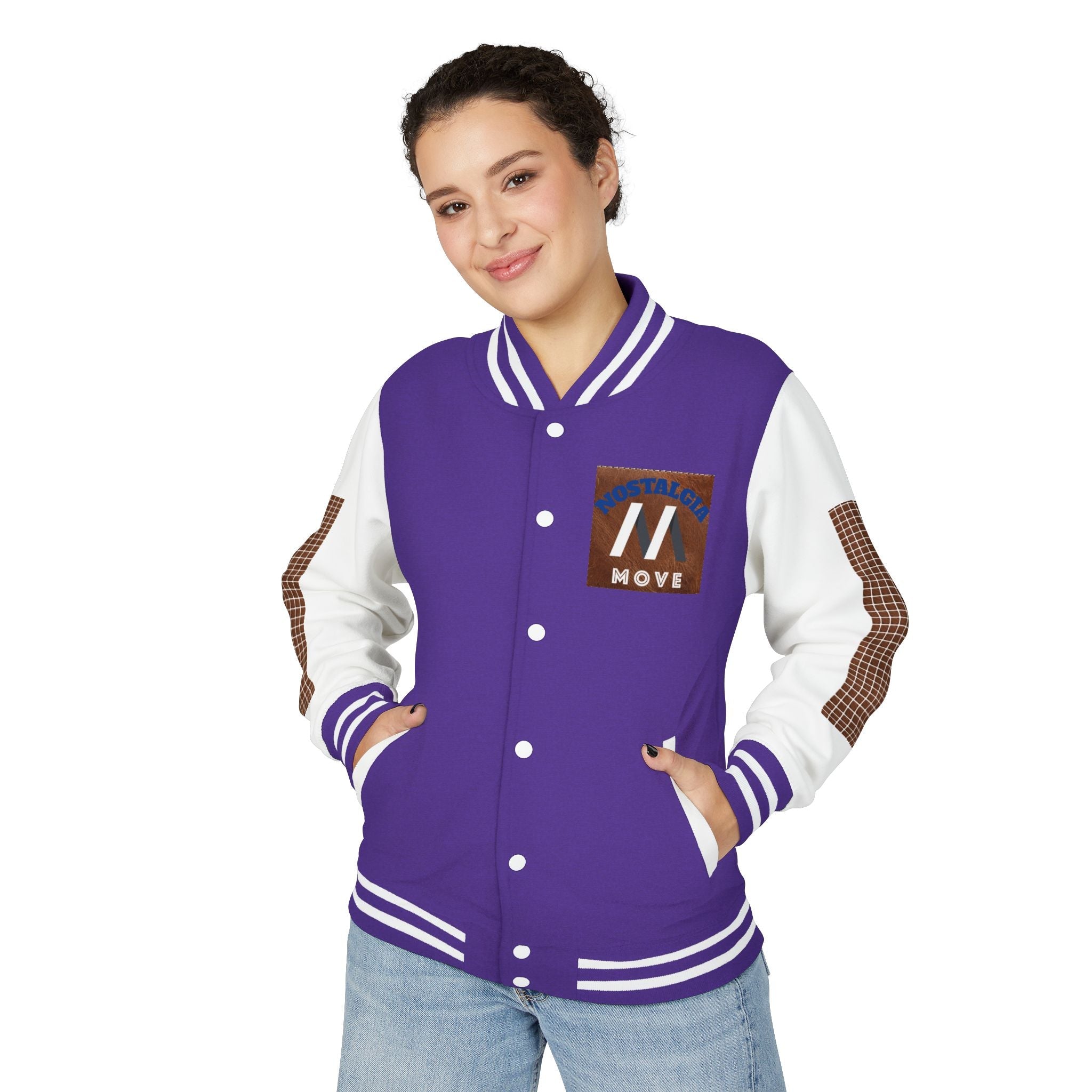 Vintage-Inspired Heavyweight Letterman Jacket, Unisex Varsity Jacket, Retro College Apparel, Perfect for Game Day, Nostalgia Move Style Printify