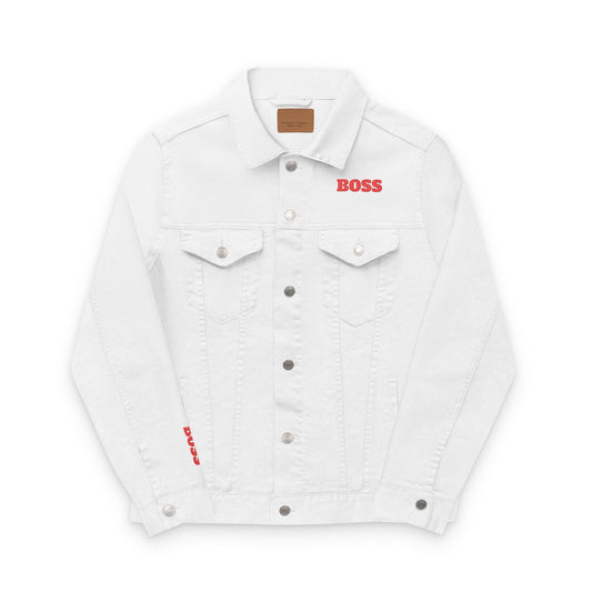 Boss Embroidered Unisex Denim Jacket - Stylish Casual Wear for Fashion Lovers, Great for Gift Ideas, Everyday Fashion, Street Style, [...] Printify