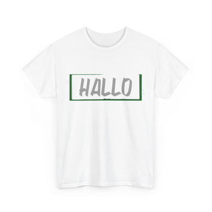 Funny "HALLO" Unisex Heavy Cotton Tee for Casual Wear