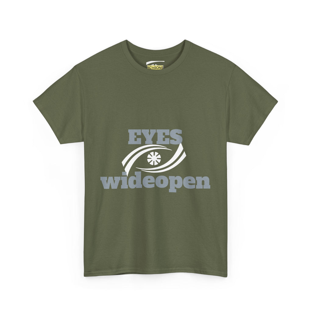 Eyes Wide Open Unisex Heavy Cotton Tee | Everyday Wear, Gift for Dreamers, Casual Shirt, Inspirational Apparel, Unisex T-Shirt Printify