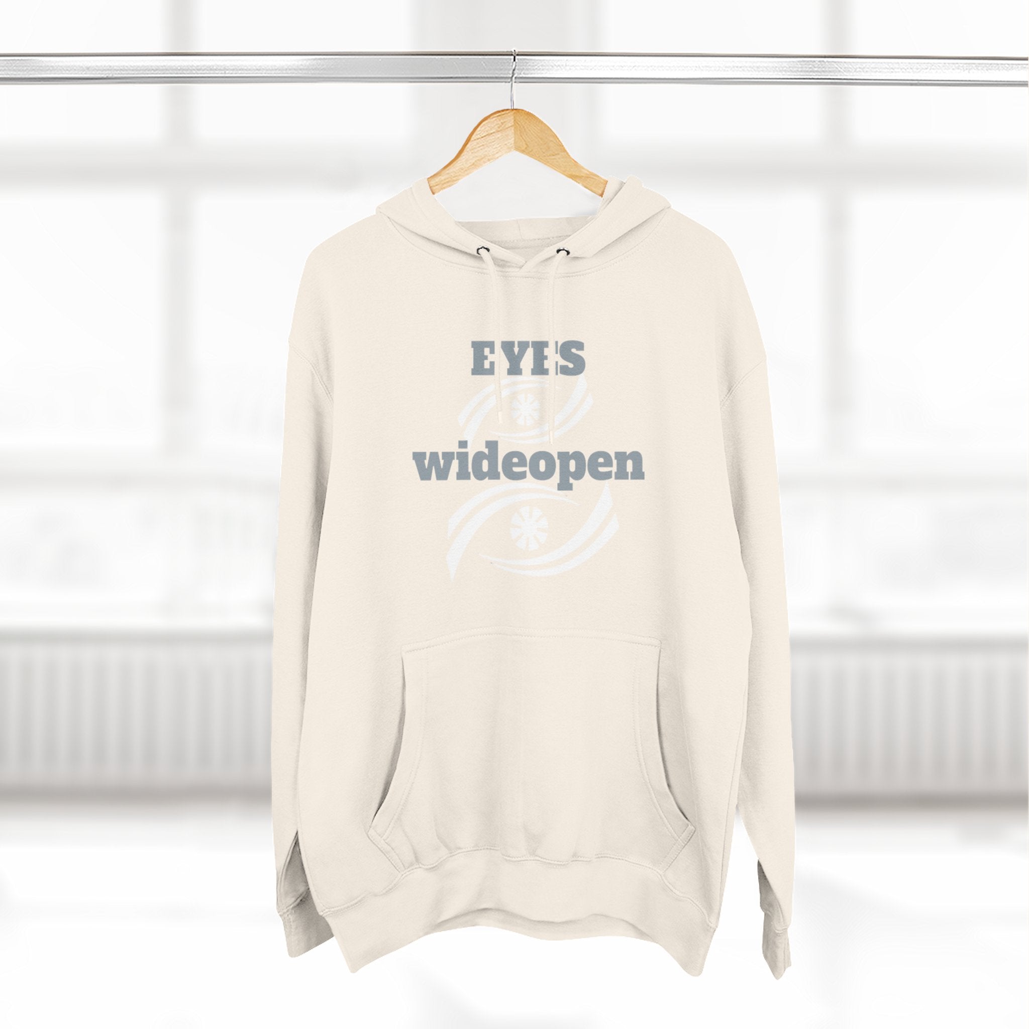 Fleece Hoodie, Cozy Warmth, Casual Style, Perfect for All Seasons, Gift for Friends, EYES wideopen Design