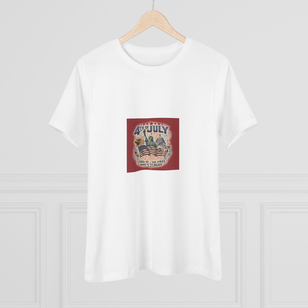 4th of July Vintage Flag Tee —  Women's Cotton Shirt