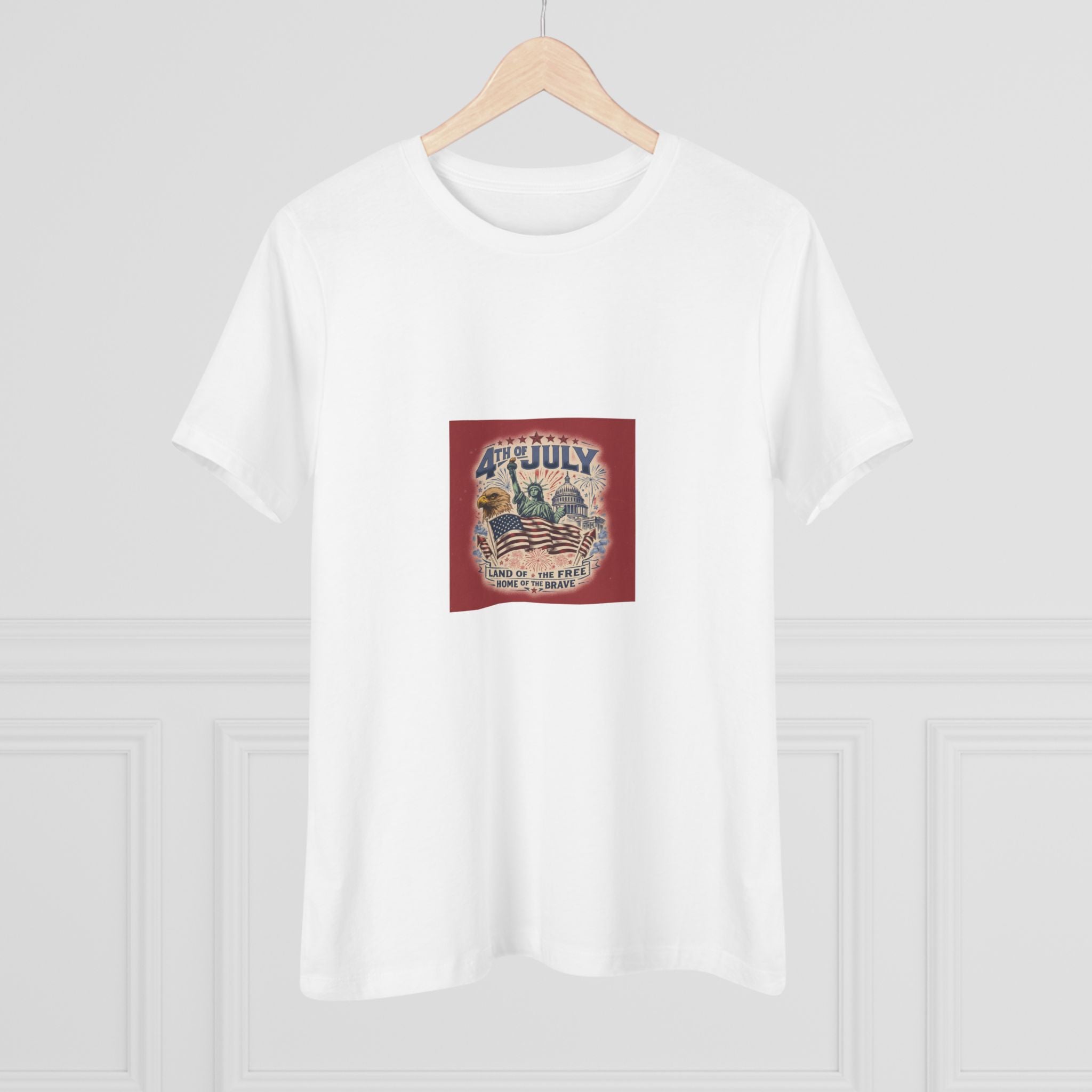 4th of July Vintage Flag Tee — Patriotic Women's Cotton Shirt