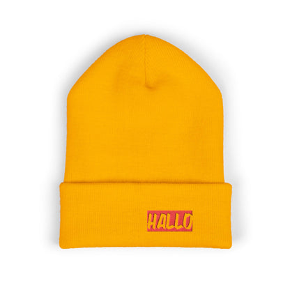 Beanie Hat - Hallo Embroidered Design