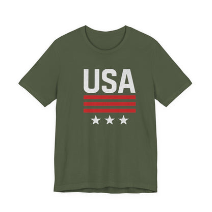 Patriotic USA Tee, Unisex Short Sleeve T-Shirt, July 4th Celebration Shirt, American Pride Apparel, Casual Summer Wear, Gift for Patriot