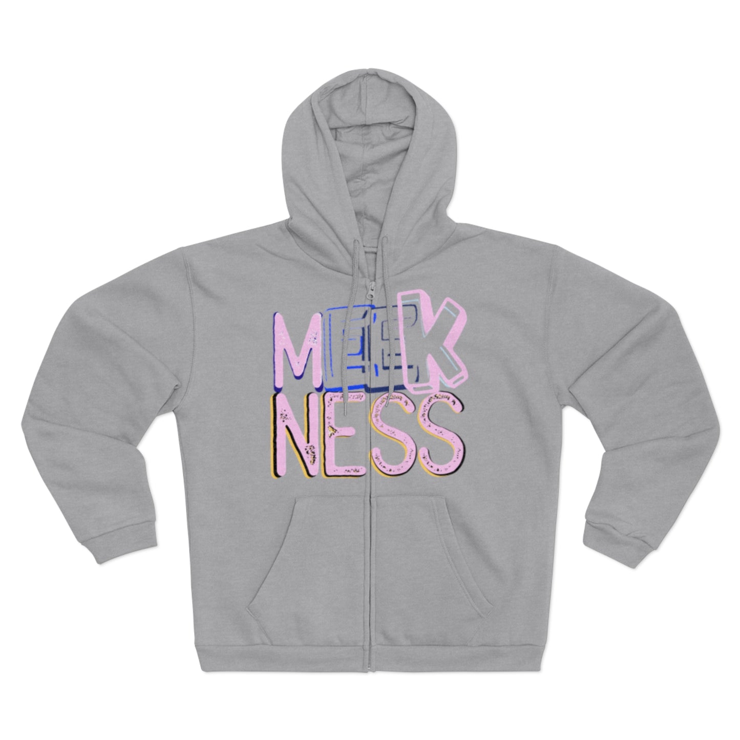 Meekness Unisex Hooded Zip Sweatshirt - Stylish Graphic Zip Hoodie for Everyday Comfort