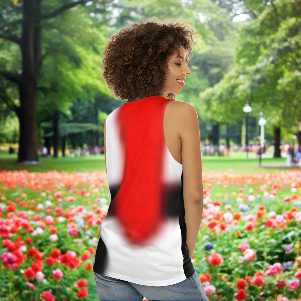 Abstract Art Tank Top - Bold Red & Black Summer Vibes