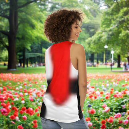 Abstract Art Tank Top - Bold Red & Black Summer Vibes