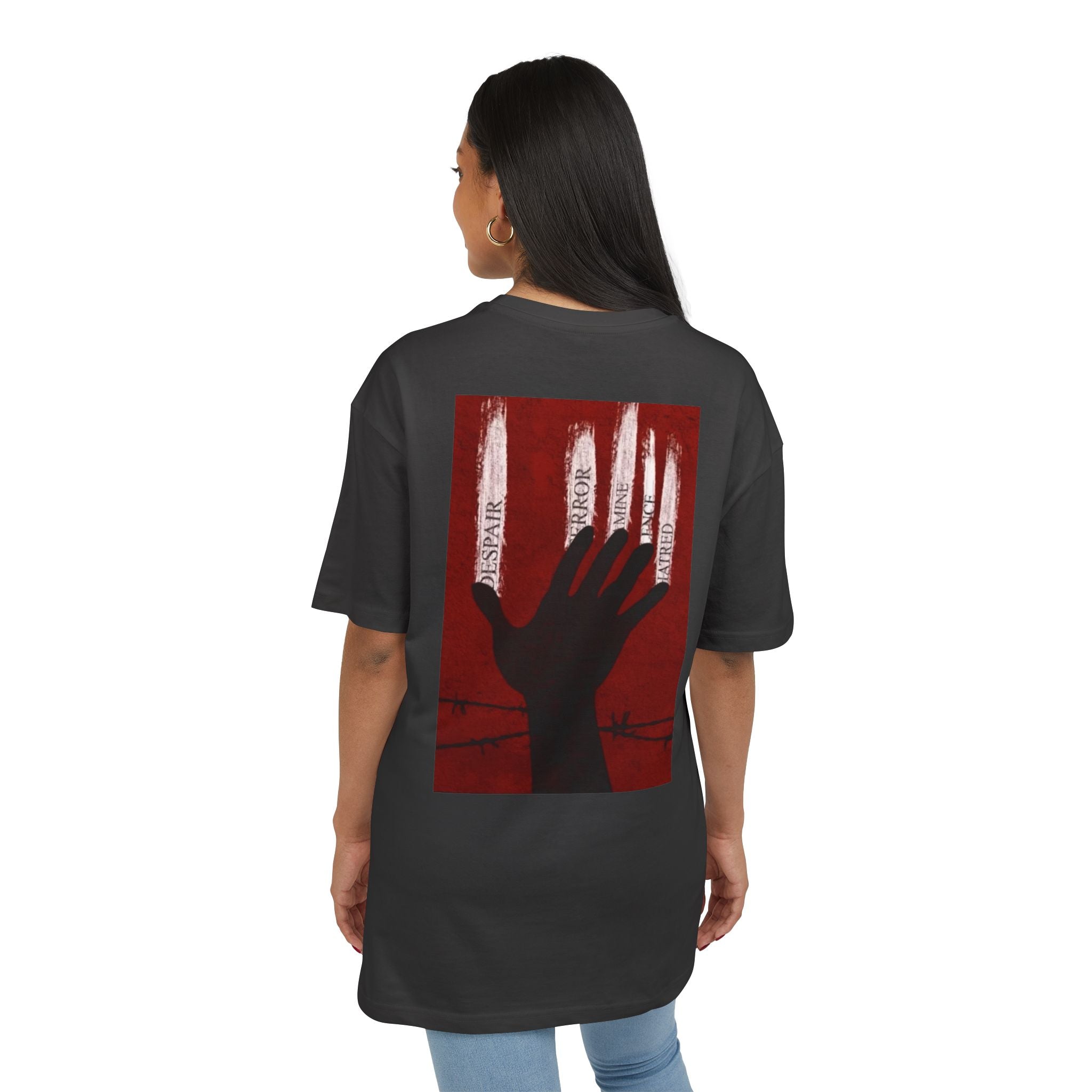 Bold Artistic Oversized Tee, Grunge Style Graphic Shirt, Unisex Urban Fashion, Statement Tee for Streetwear, Gift for Art Lovers Printify