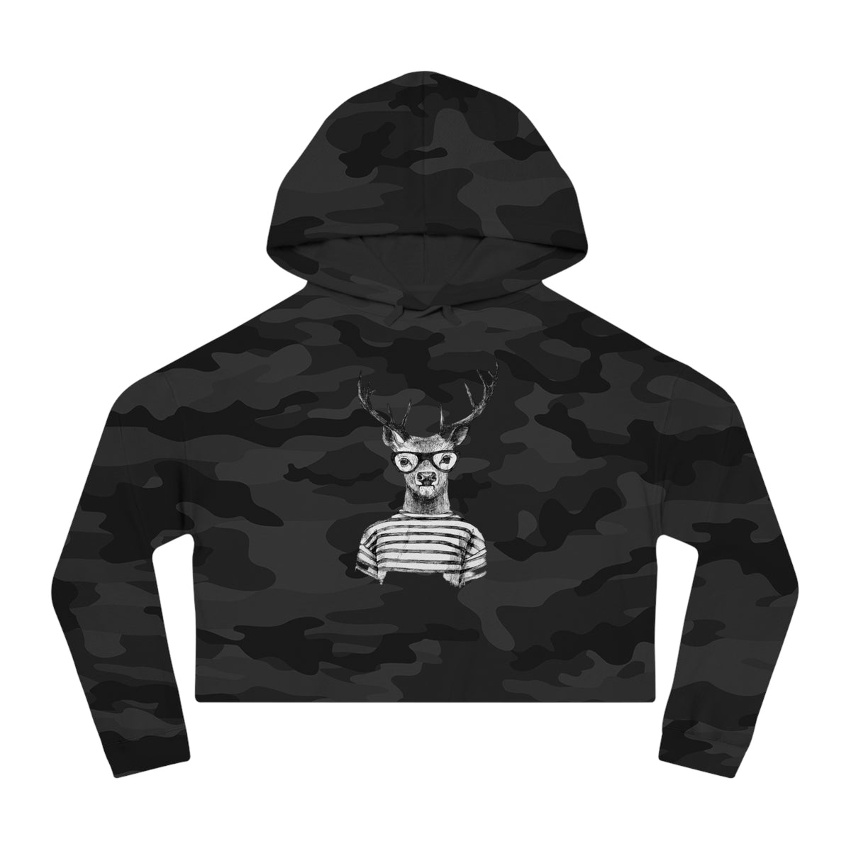 Rain Deer Cropped Hooded Sweatshirt