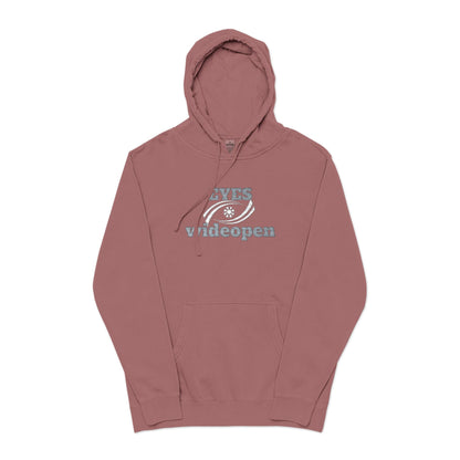 Embroidered Pigment-Dyed Hoodie - Eyes Wide Open Design Printify