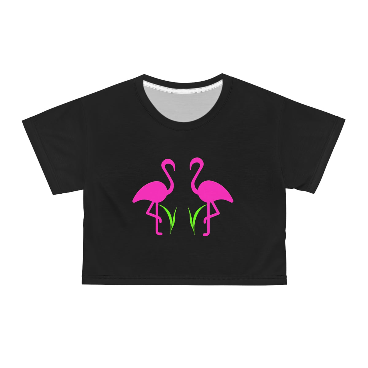 Flamingo Crop Tee - Fun Summer Fashion, Beachwear, Tropical Party Outfit, Gift for Her, Vacation Style