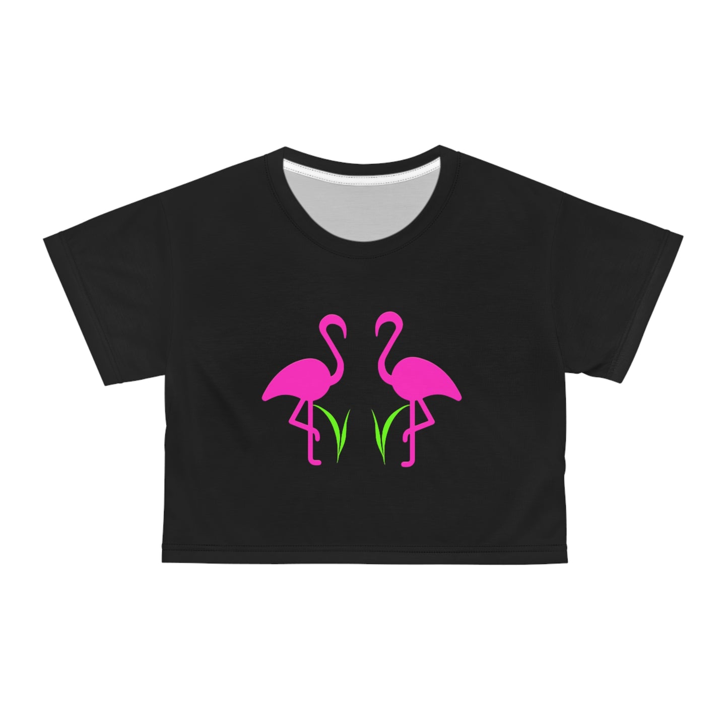 Flamingo Crop Tee - Fun Summer Fashion, Beachwear, Tropical Party Outfit, Gift for Her, Vacation Style