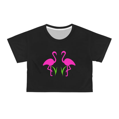 Flamingo Crop Tee - Fun Summer Fashion, Beachwear, Tropical Party Outfit, Gift for Her, Vacation Style