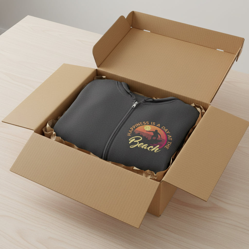 Beach Vibes Full Zip Hoodie, Unisex Printify