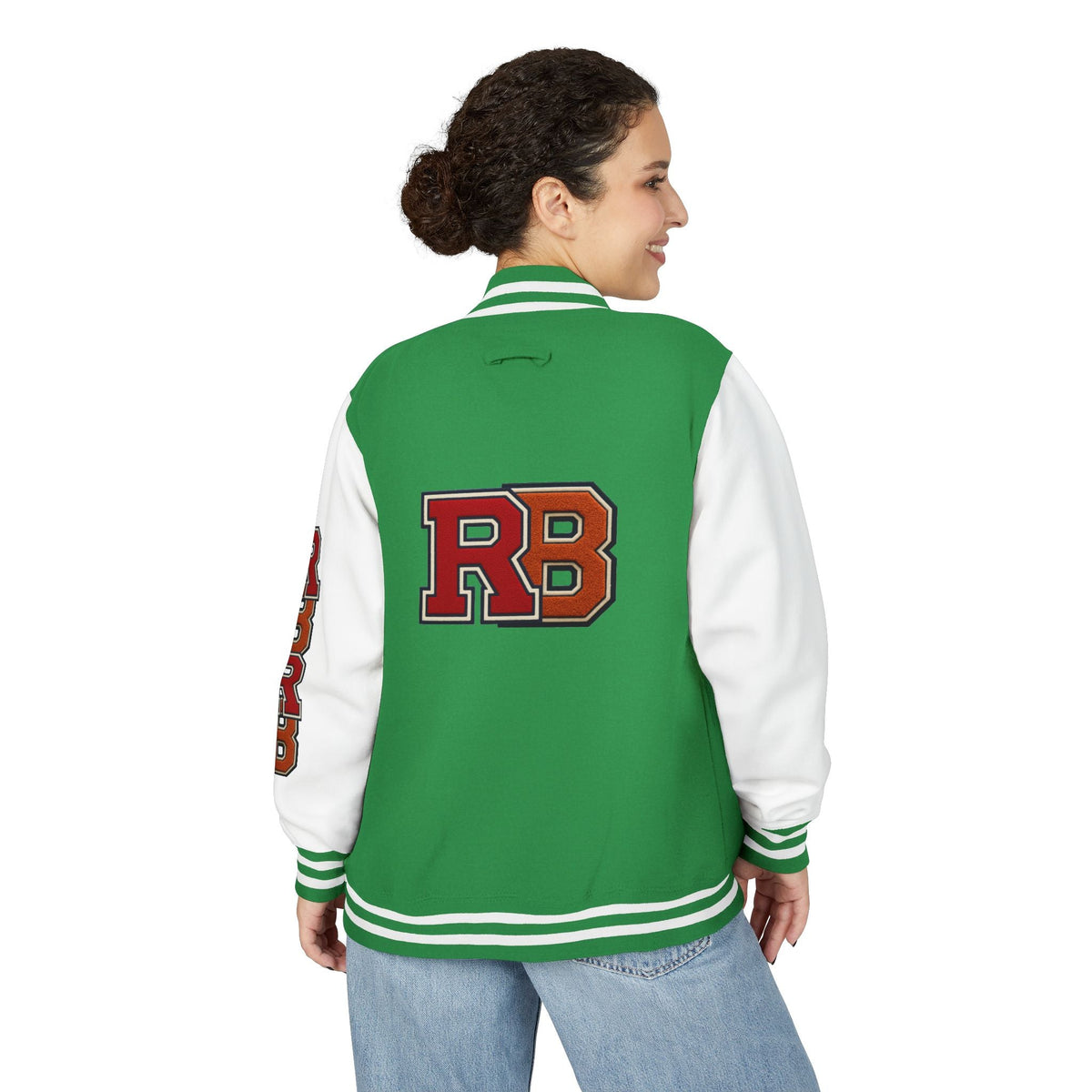 Letterman Jacket - RB Varsity Embroidered Retro Baseball Letter Jacket Printify
