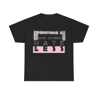 Unisex Heavy Cotton Tee - "HATE LESS" Graphic T-Shirt for Positive Change