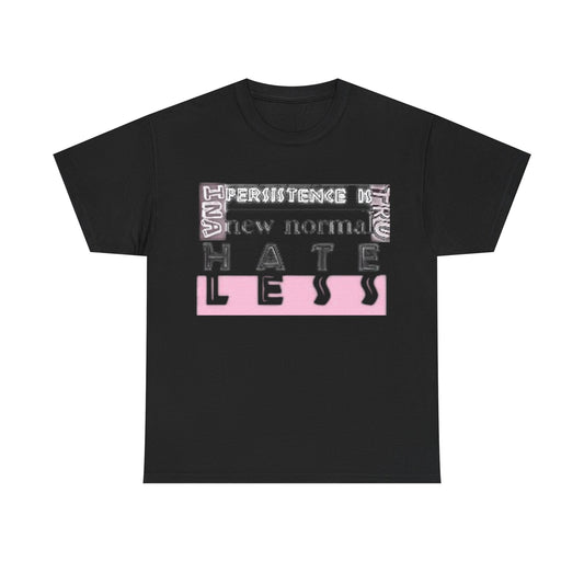Unisex Heavy Cotton Tee - "HATE LESS" Graphic T-Shirt for Positive Change