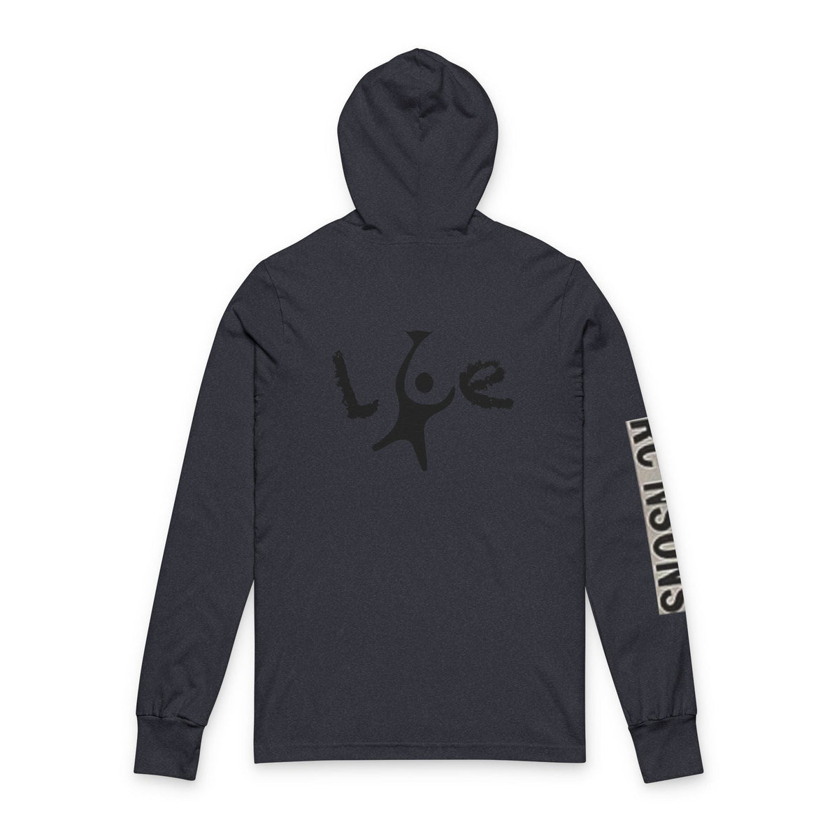 Unisex Love Graphic Hooded Long Sleeve Tee, Casual Hoodie, Gift for Him/Her, Everyday Wear, Outdoor Activities, Winter Layer Printify