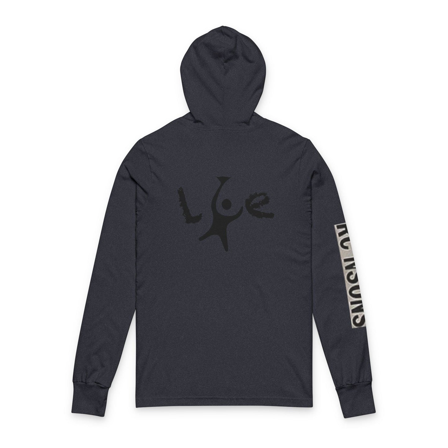 Unisex Love Graphic Hooded Long Sleeve Tee, Casual Hoodie, Gift for Him/Her, Everyday Wear, Outdoor Activities, Winter Layer Printify