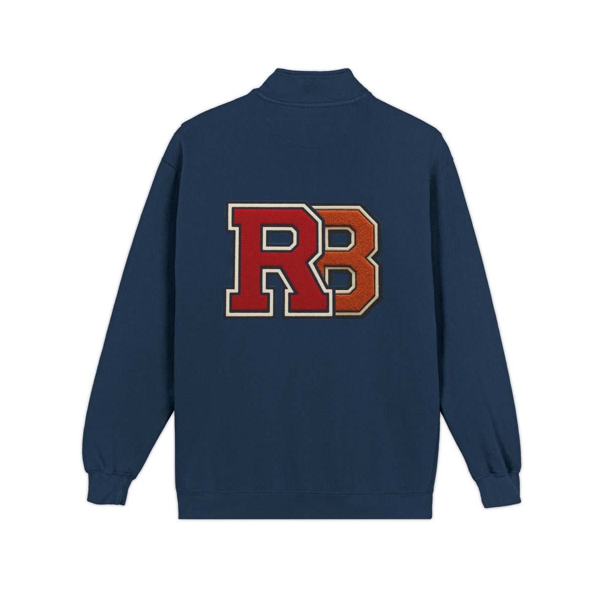 Quarter-Zip Sweatshirt — Retro 'RB' Varsity Logo Pullover Printify