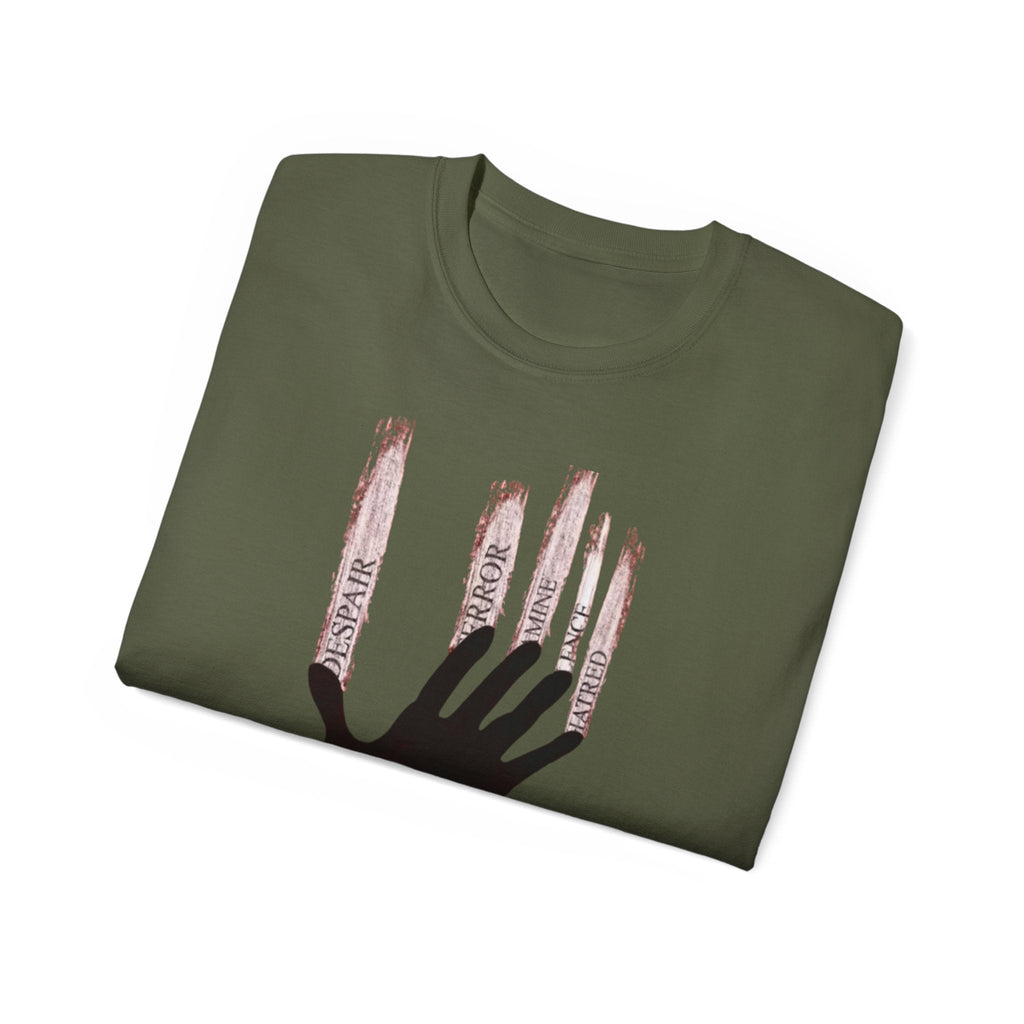Bold Graphic Tee, Hand and Barbed Wire Design, Unisex Casual Shirt, Unique Art Apparel, Gift for Art Lovers Printify