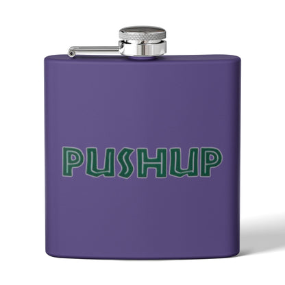 Personalized 6oz Stainless Steel Flask - Pushup Design