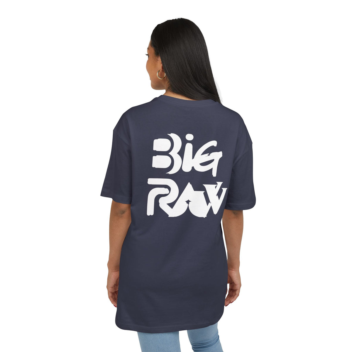 Oversize Tee Big Raw Print Unisex Heavy T-Shirt