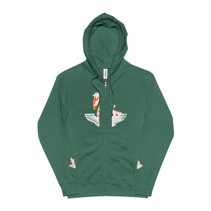 Unisex Fleece Zip Up Hoodie - 'hello Santa' Printify